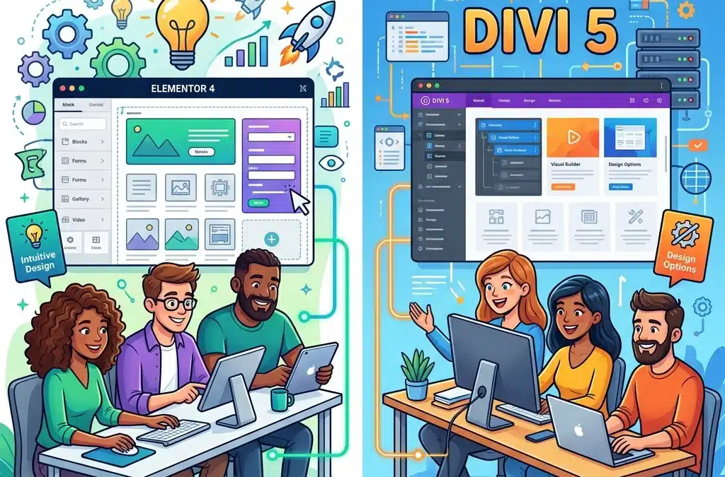 DIVI 5 vs. Elementor 4 – Welcher WordPress Page Builder ist 2026 die bessere Wahl?