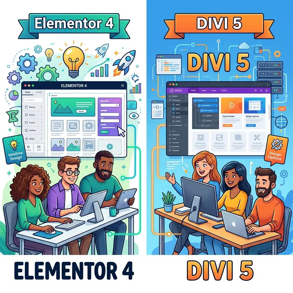 Elementor 4 vs. DIVI4/5 Elementor 4 vs. DIVI4/5